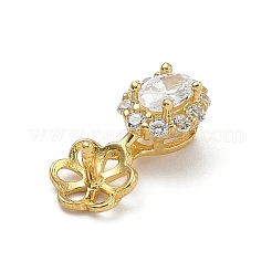 925 Sterling Silver Pave Clear Cubic Zirconia Flower Pendant Bails&nbsp;STER-P068-01G