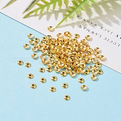 真鍮小さなビーズコーン  カドミウムフリー＆鉛フリー  ゴールドカラー  3x0.8mm  穴：1mm&nbsp;X-KK-O043-04G