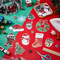 20Pcs 10 Styles Christmas PET Sequins Patches&nbsp;PATC-FG0003-35