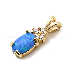 Synthetic Opal Flat Round Oval Charms&nbsp;KK-H089-05B-02