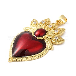 Rack Plating Brass Micro Pave Cubic Zirconia Pendants&nbsp;KK-P241-31G