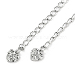 Brass Micro Pave Cubic Zirconia Ends with Chains&nbsp;KK-U043-03P