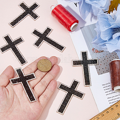 12Pcs Rhinestone Embroider Self-adhesion Thread Iron on/Sew On Patches&nbsp;PATC-FH0001-35