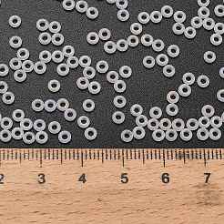 トーホー 8/0 デミラウンドビーズ  日本製シードビーズ  （161f）透明なabフロストクリスタル  3x1.15mm  穴：1.2mm  約744個/10g&nbsp;X-SEED-DR08-0161F