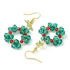 Christmas Theme Imitation Austrian Crystal Dangle Earrings&nbsp;EJEW-TA00468