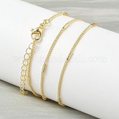 1.8mmの真鍮ツイストチェーンネックレス（女性用）  ラックめっき  長持ちメッキ  鉛フリー＆カドミウムフリー  18KGP本金メッキ  17.76インチ（45.1cm）&nbsp;NJEW-K271-15G