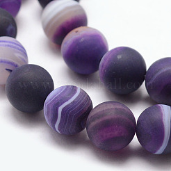 Natural Striped Agate/Banded Agate Bead Strands&nbsp;X-G-K166-12-6mm-02