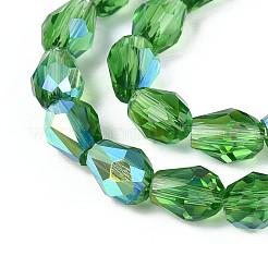 Transparent Electroplate Glass Beads Strands&nbsp;EGLA-N023-6x8mm-A09
