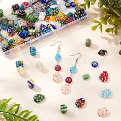 5 Strands 5 Style Rectangle Handmade Millefiori Glass Beads Strands&nbsp;LK-OC0001-10