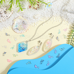 350Pcs 7 Colors Glitter Powder Resin Cabochons&nbsp;MRMJ-SC0001-32