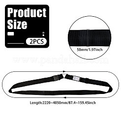 ポリエステル荷物ストラップ  プラスチックバックル付き  ブラック  2220~4050mm&nbsp;AJEW-WH0752-693D