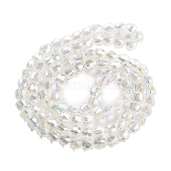 電気メッキガラスビーズセット  多面カット  鐘  透明  4x3.5~4mm  穴：1mm  約98個/連  13.70''（34.8センチメートル）&nbsp;EGLA-D030-T4mm-B02
