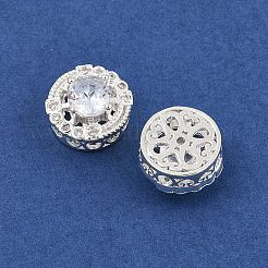 Rack Plating Brass Micro Pave Cubic Zirconia Beads&nbsp;KK-F879-10S