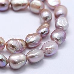 天然養殖淡水パールビーズ連売り  ポテト  ミスティローズ  8~10x7~8x7~8mm  穴：0.5mm  約36個/連  13.77インチ（35cm）&nbsp;PEAR-K004-02C