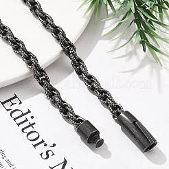304ステンレススチールロープチェーンネックレス女性男性用  アンティークシルバー  24.21インチ（61.5cm）&nbsp;NJEW-A033-03H-AS