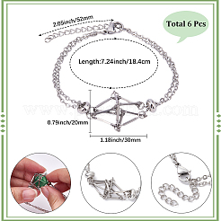 6Pcs 201 Stainless Steel Macrame Pouch Braided Gemstone Holder Bracelet Making&nbsp;BJEW-SC0001-72