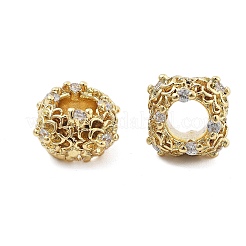Brass Micro Pave Cubic Zirconia European Beads&nbsp;KK-Q006-40G