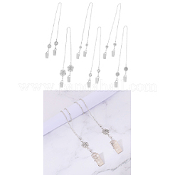 合金と鉄のナプキンチェーンクリップ6個。  真鍮ツイストチェーン付き  プラチナ  6mm  505~510個/スタイル&nbsp;AJEW-GO00039