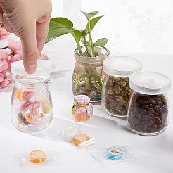 ガラスボトル  プラスチックカバー付き  透明  5.6x7cm  容量：100ml（3.38液量オンス）  10個/箱&nbsp;CON-FH0001-17