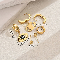 3 Pairs 3 Styles 201 Stainless Steel Earrings Sets&nbsp;QS4475-3