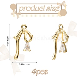 4Pcs Brass Micro Pave Cubic Zirconia Pendants&nbsp;KK-SZ0002-79A