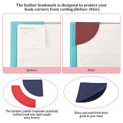16Pcs 16 Styles PU Leather Fan Bookmarks&nbsp;AJEW-TA0002-23