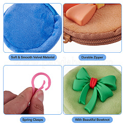 8Pcs 8 Styles Velvet Earphone Storage Zipper Bags with PVC Bowknot&nbsp;ABAG-TA0002-01