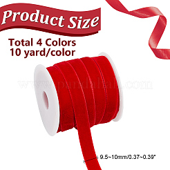 40 Yards 4 Colors Christmas Theme Single Face Velvet Ribbon&nbsp;SRIB-HY0001-10