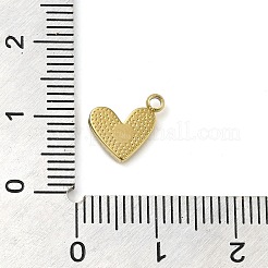 ラインストーン付き316サージカルステンレスペンダント  18KGP本金メッキ  ハートチャーム  8x9.5x2mm  穴：1.4mm&nbsp;LS-STAS-H189-01D-G