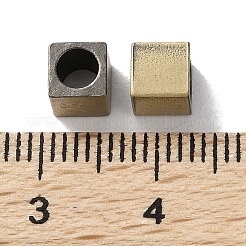 チベットスタイルのブラスビーズ  カドミウムフリー＆鉛フリー  直方体の  アンティークブロンズ  5x5x5mm  穴：3.5mm&nbsp;KK-M284-11AB