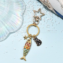 Alloy & 304 Stainless Steel Enamel Keychains&nbsp;KEYC-YW00269