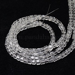 ガラスビーズ連売り  多面カット  キューブ  透明  3~3.5x3~3.5x3~3.5mm  穴：1mm  98~100個/連  28~30cm  約98~100個/連  13.8インチ&nbsp;EGLA-J028-3x3mm-01