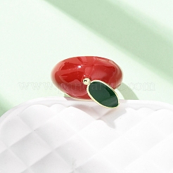 Brass Enamel Cuff Rings for Women&nbsp;RJEW-B138-01G-02