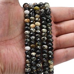 天然アフリカンターコイズ（ジャスパー）ビーズ連売り  多面カット  ロンデル  8x5.5mm  穴：1.2mm  約69個/連  15.16''（38.5センチメートル）&nbsp;G-Z111-A13-01