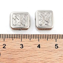 CCBプラスチックビーズ  キューブ  プラチナ  11x2x5mm  穴：1.6mm  約893個/500g&nbsp;CCB-S164-05P