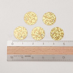 オーナメントアクセサリープラスチックスパンコール/スパンコールチャーム  フラットラウンド  ゴールド  12~13x0.1mm  穴：1.4mm&nbsp;X-PVC-E001-09-LS01