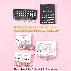 5 Sets 5 Styles Alloy & Plastic Pearl & Acrylic & Rhinestone Earring Sets&nbsp;EJEW-FS0001-24