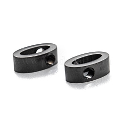 304ステンレススチールチャームイオンプレーティング（IP）  アルファベット  電気泳動黒  文字.o  8x5x3mm  穴：1.8mm&nbsp;STAS-K216-41O-EB