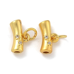 Brass Micro Pave Cubic Zirconia Tube Bails&nbsp;ZIRC-F141-07G
