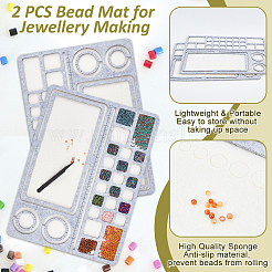 フェルトビーズデザインボード  DIY ビーズジュエリーブレスレットとアンクレット作成トレイ  長方形  グレー  277x378x6mm&nbsp;DIY-WH0419-98E-01