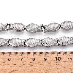 電気メッキガラスビーズセット  魚  銀メッキ  15x8.2x5.3mm  穴：0.9mm  約50個/連  26.77~27.17''（68~69センチメートル）&nbsp;X1-EGLA-T025-03H