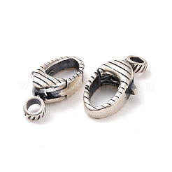 スターリングシルバー製スイベルクラスプ925個  オーバル  アンティークシルバー  16x8x4mm  穴：2mm  内径：4x6.5mm&nbsp;STER-D036-09AS