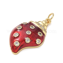 Brass Micro Pave Clear Cubic Zirconia Pendants&nbsp;CU-CBAFF5B-04G-03