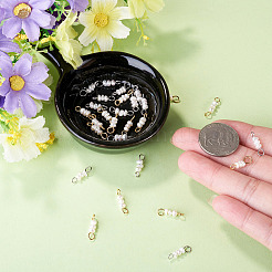 30Pcs 2 Styles Natural Pearl Rondelle Beaded Connector Charms&nbsp;PALLOY-TA00392