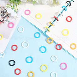 210個 7色 プラスチック製ルーズリーフブックバインダーリング  ミックスカラー  21.5~23x3.5mm  内径：14.5~16mm  30個/カラー&nbsp;KY-CP0001-25A