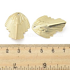 イオンプレーティング（IP）304ステンレスペンダント  リーフチャーム  ゴールドカラー  31.5x22.5x1mm  穴：1.7mm&nbsp;STAS-E207-04G