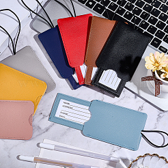 8Pcs 8 Colors PU Leather Pull Out Luggage Tag with Lanyard&nbsp;AJEW-CL0001-90