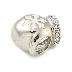 Anti-Tarnish 925 Sterling Silver Micro Pave Cubic Zirconia European Bead&nbsp;STER-Z010-01P-02