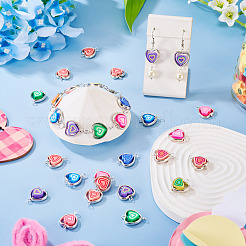 20Pcs Polymer Clay Heart & CCB Heart Frame Links Connector Charms&nbsp;CLAY-TADJ0001-04