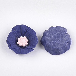 樹脂カボション  花  ダークブルー  23x22x7mm&nbsp;CRES-T010-65A